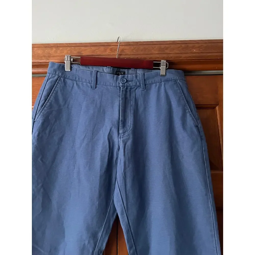 J.Crew Men’s Sutton Slim Fit Chino Casual Pants Blue Cotton Twill Size 34x34